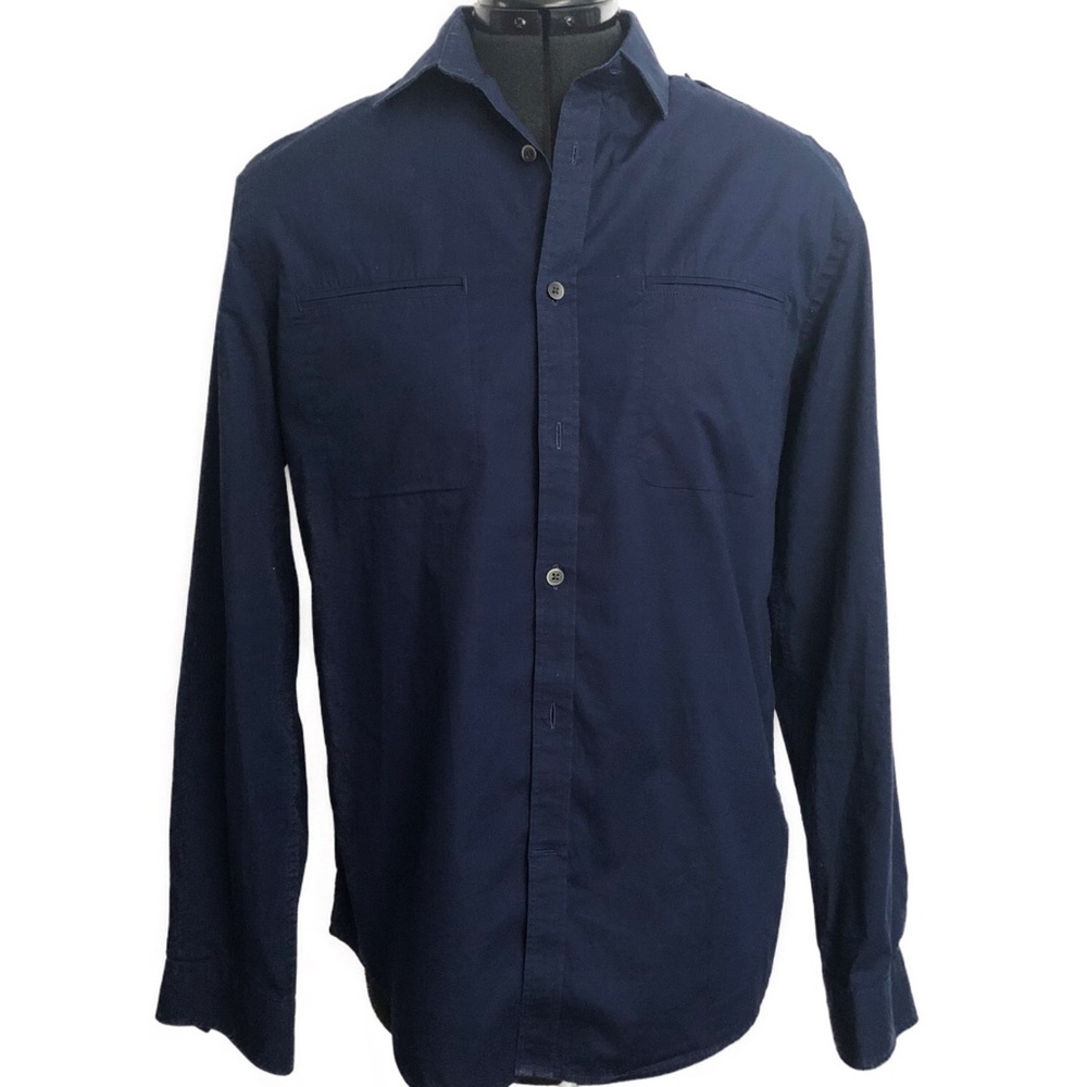 EXPRESS | Navy Blue Fitted Burton up Shirt |Size:M